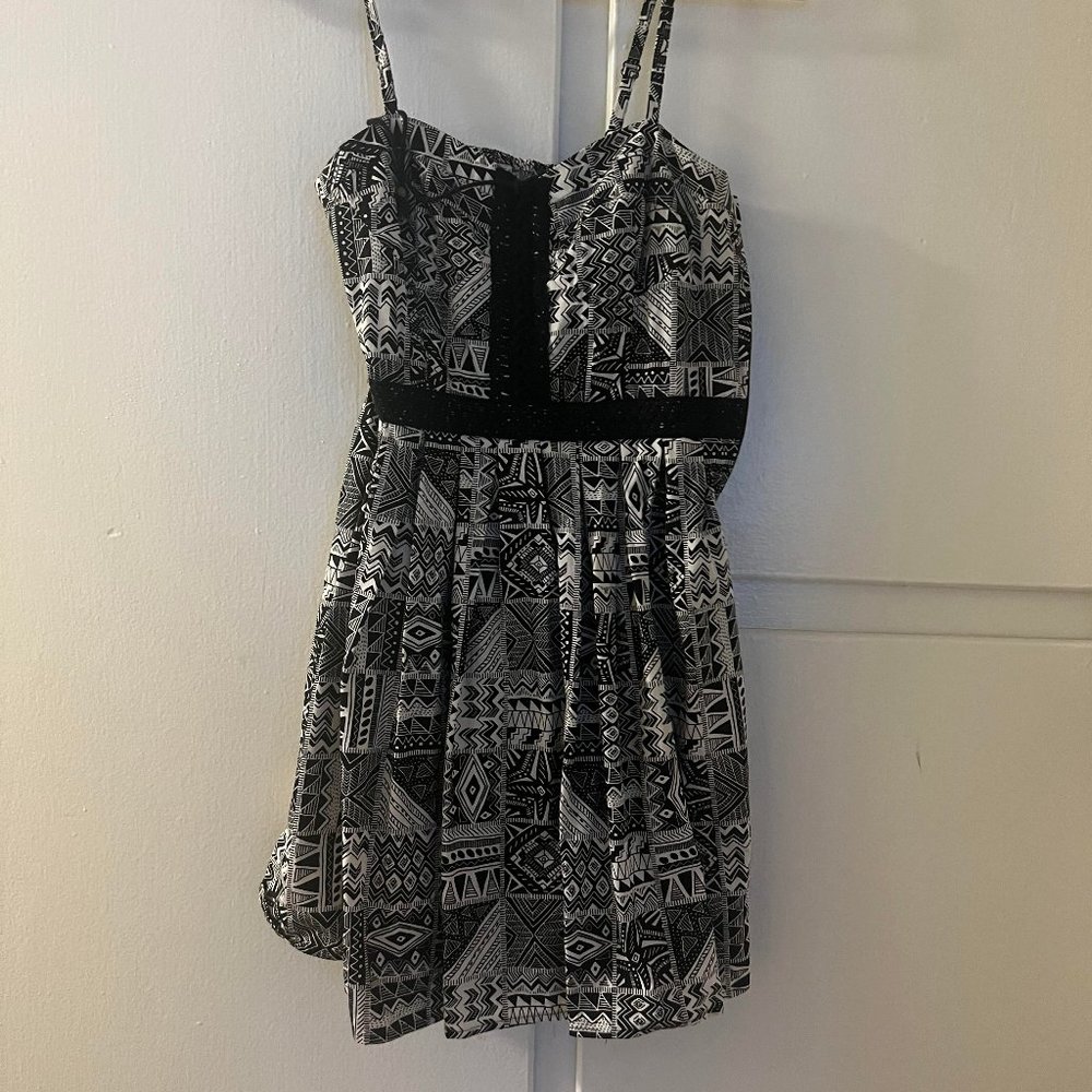 Abstract Black & White Dress